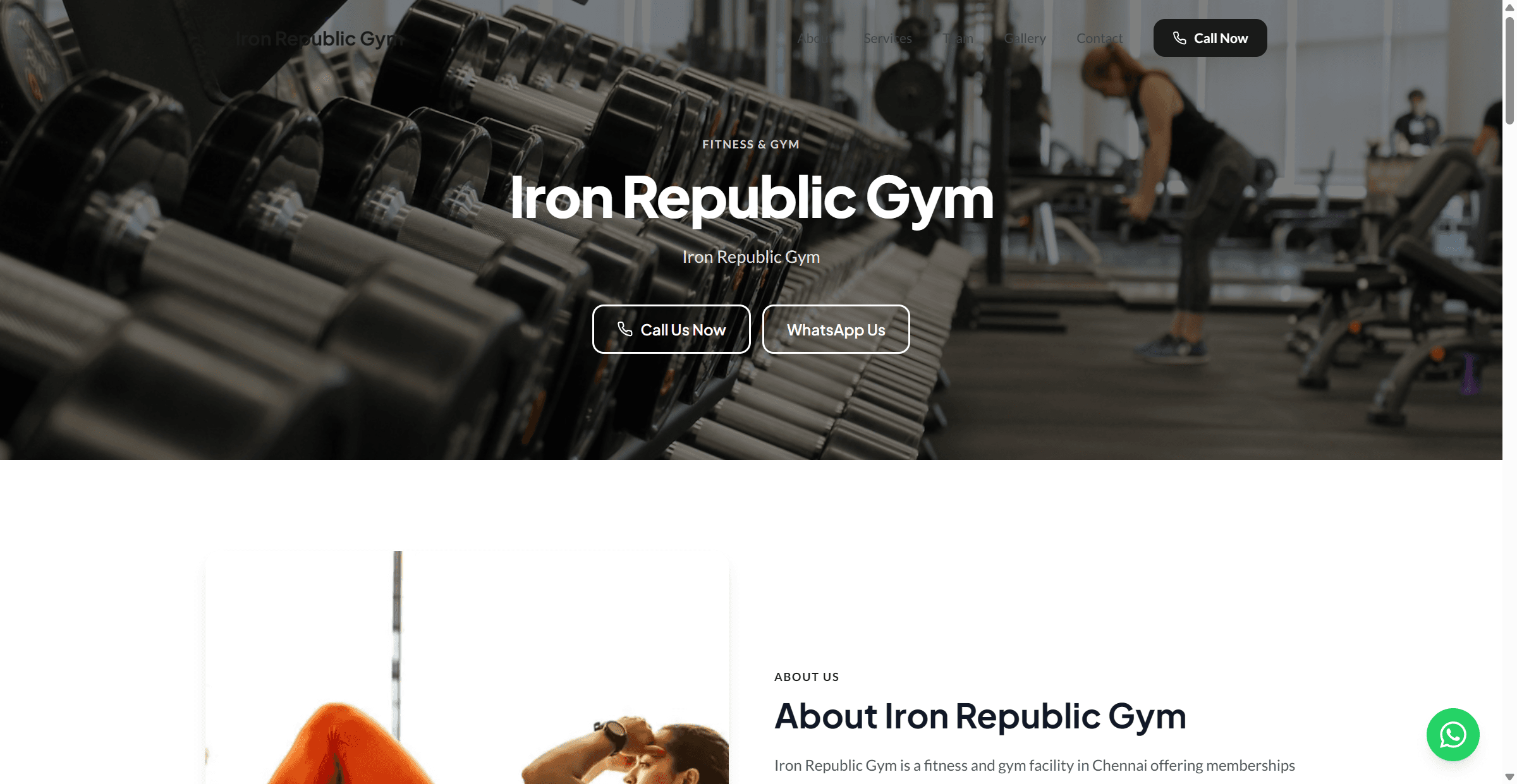 Iron Republic Gym: website built on PrescenseOS